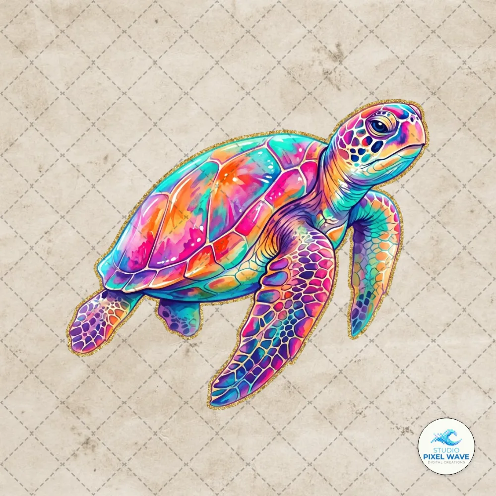 Summer Sea Turtle PNG Sublimation Design | StudioPixelWave